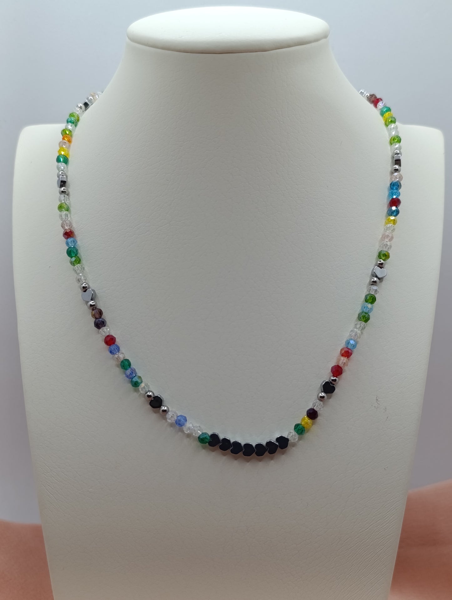 Collana Pietrine e Cuori Multicolor